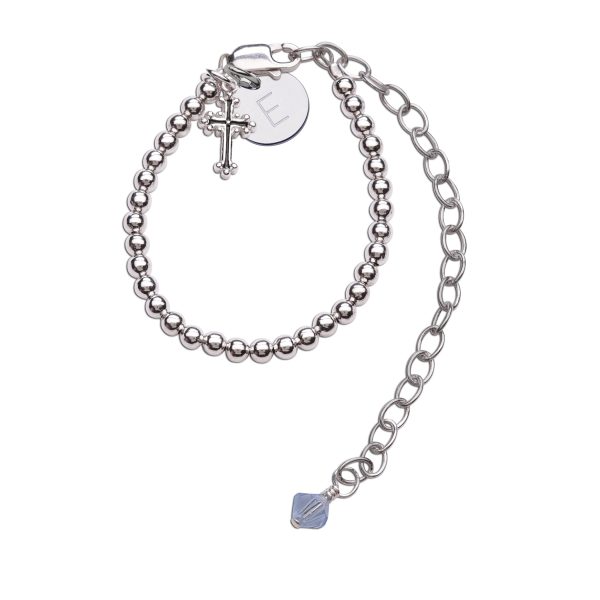 Boy’s Blessing to Bride Sterling Silver Christening Bracelet for Baby Boy