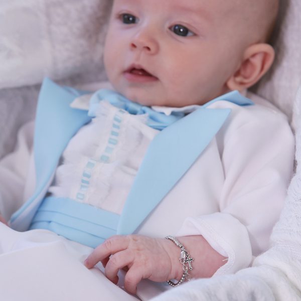 Boy’s Blessing to Bride Sterling Silver Christening Bracelet for Baby Boy