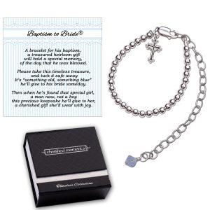 Boy's Baptism to Bride® Sterling Silver Baptism Bracelet for Baby Boy - Cherished Moments Jewelry
