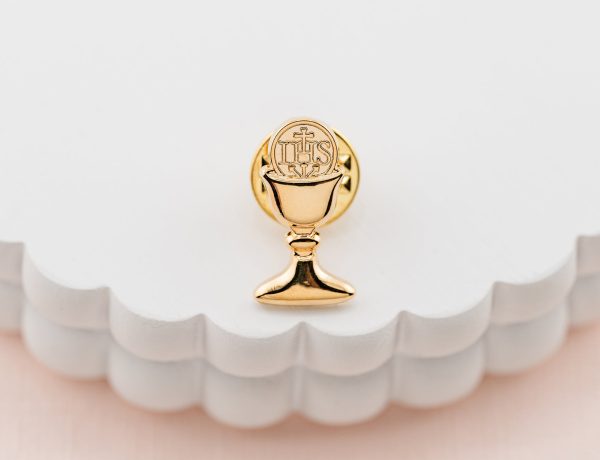 Boy’s Silver or Gold Chalice Tie or Lapel Pin First Communion Gift