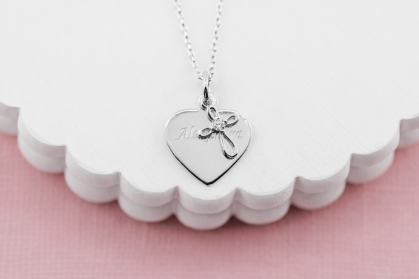 Personalized Heart and Infinity Cross Necklace for Girl’s