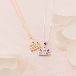Sterling Silver Little Girls Princess Tiara Necklace