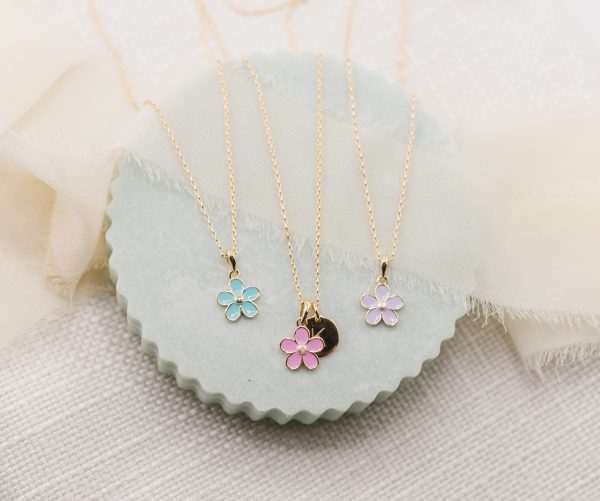 14K-Gold Plated Daisy Necklace for Girls