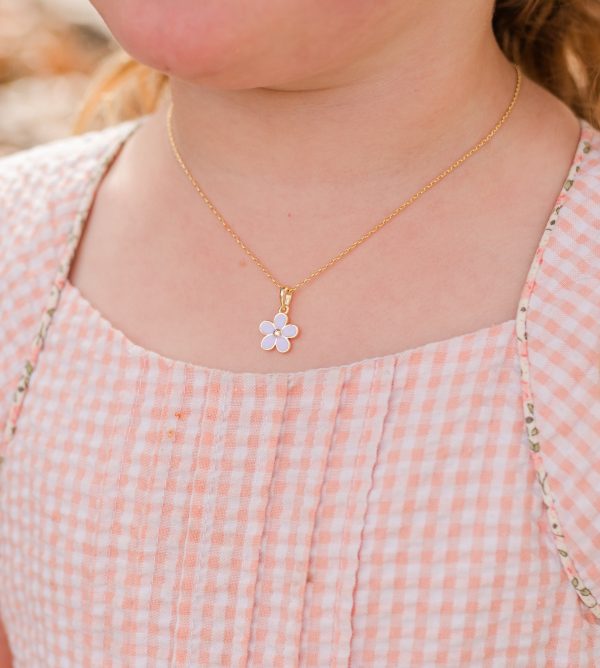 14K-Gold Plated Daisy Necklace for Girls