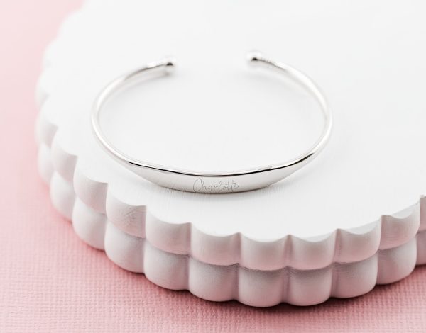 Personalzied Sterling Silver Cuff Bracelet for Kids