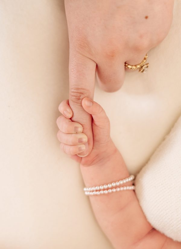Sterling Silver Double-Strand Simulated Pearl Bracelet for Kids and Little Girls