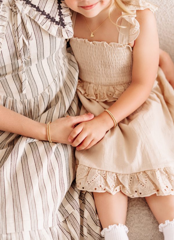 Mom and Me 14K Gold-Plated Dainty 2mm or 3mm Beaded Bracelet