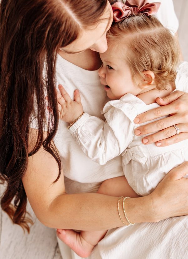 Mom and Me 14K Gold-Plated Dainty Gold Beaded Bracelet