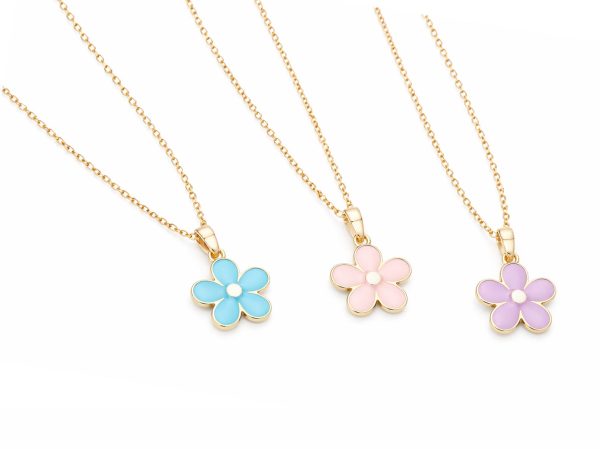 14K-Gold Plated Daisy Necklace for Girls