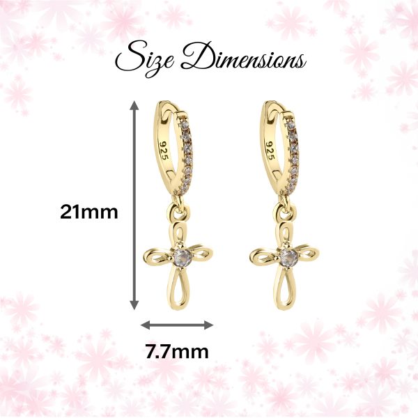 Infinity Cross Dangle Hoop for Girl’s with Cubic Zirconia Accents