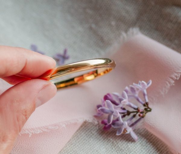 14K Gold-Plated Bangle Bracelet for Babies, Kids, or Women with FREE Engraving – Classic