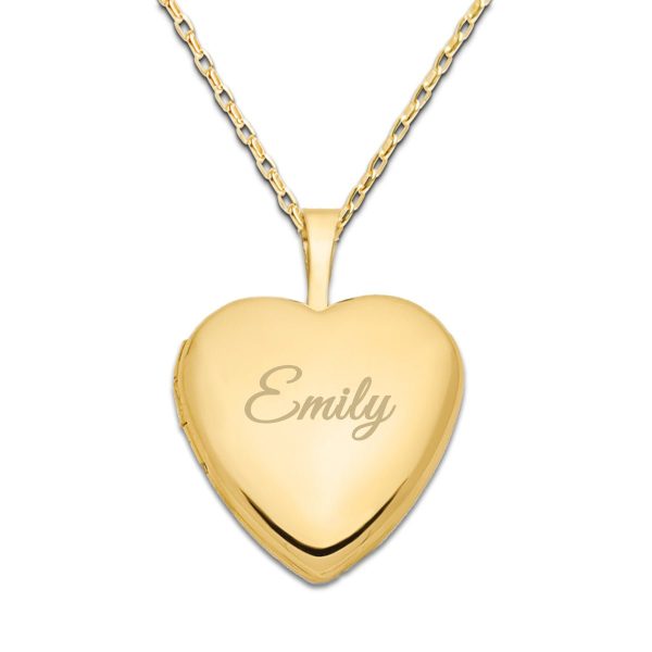 14K Gold-Plated Children’s Personalized Heart Locket Necklace