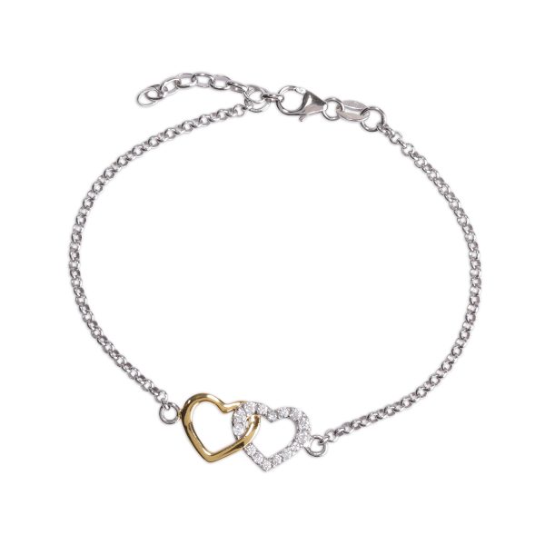 Mom and Me Bracelet Set – Double Hearts Gold-Plated/Sterling Silver