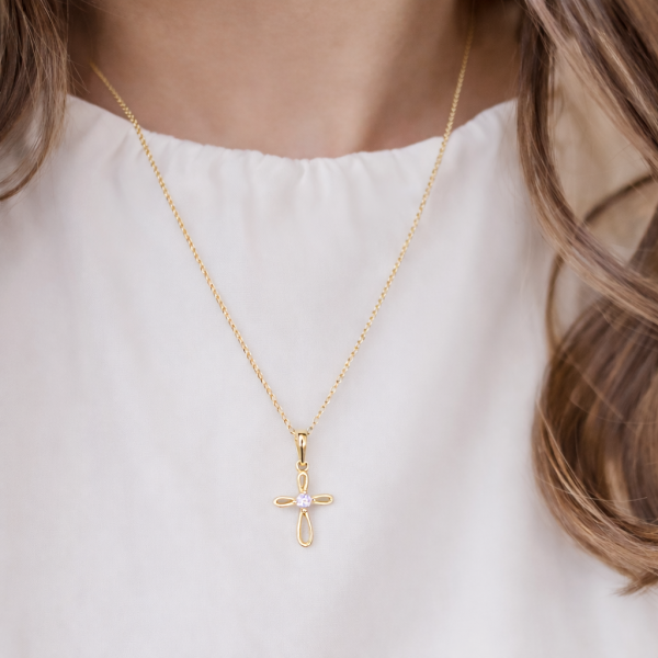 Infinity Cross Necklace for Girl’s with Cubic Zirconia