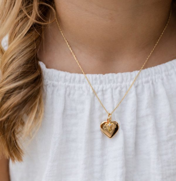 Personalized Heart and Infinity Cross Necklace for Girl’s