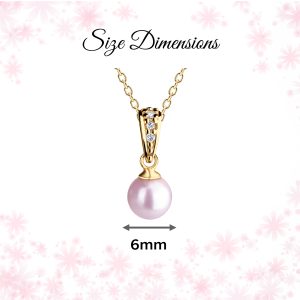 14K Gold-Plated Children’s Pink Pearl Necklace for Kids
