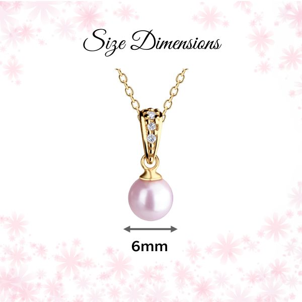 14K Gold-Plated Children’s Pink Pearl Necklace for Kids
