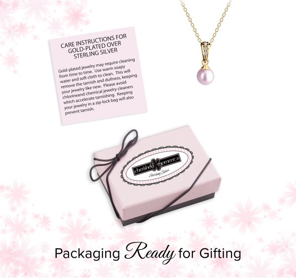 14K Gold-Plated Children’s Pink Pearl Necklace for Kids