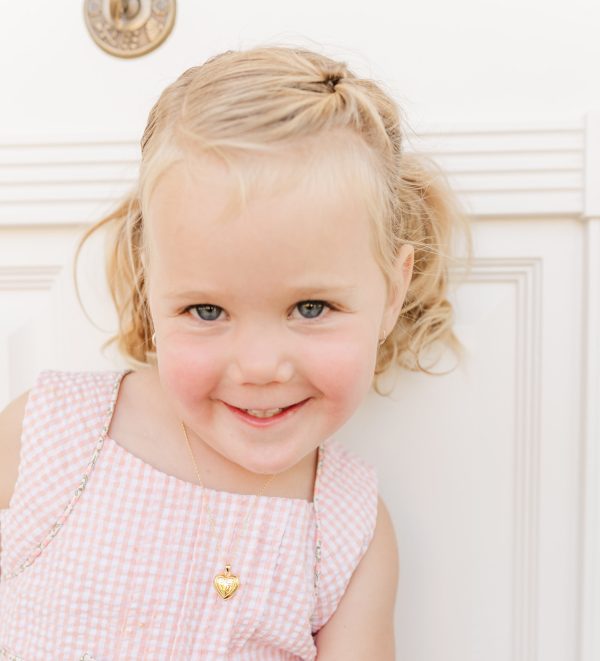 14K Gold Plated Children’s Heart Locket with Cross First Communion Gift