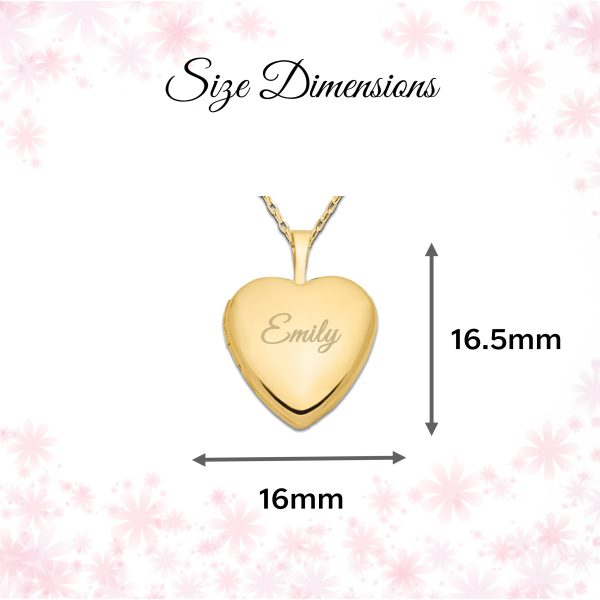 14K Gold-Plated Children’s Personalized Heart Locket Necklace