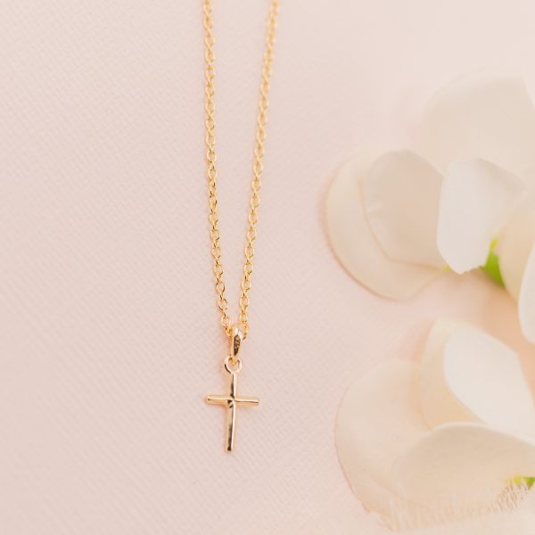 Girl’s Simply Faithful 14K Gold-Plated Dainty Cross Necklace