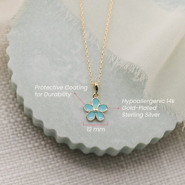 14K-Gold Plated Daisy Necklace for Girls