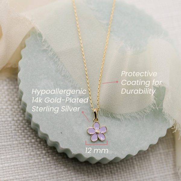 14K-Gold Plated Daisy Necklace for Girls