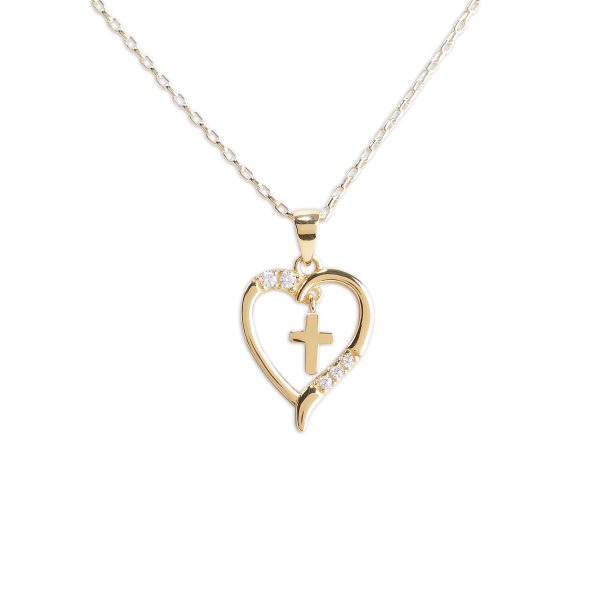 Children’s Dancing Cross Heart Necklace
