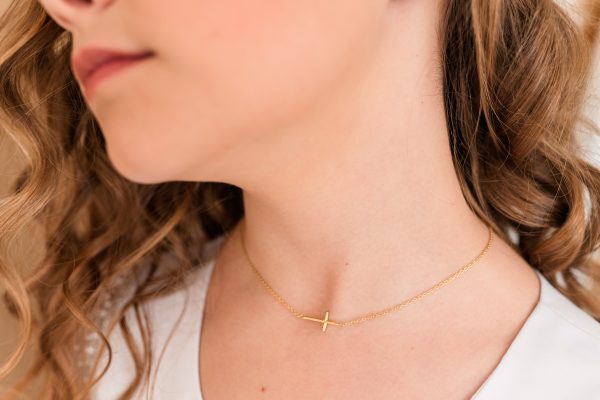 Anchored in Faith Horizontal Cross Necklace for Girls