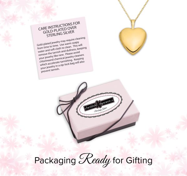 14K Gold-Plated Children’s Personalized Heart Locket Necklace