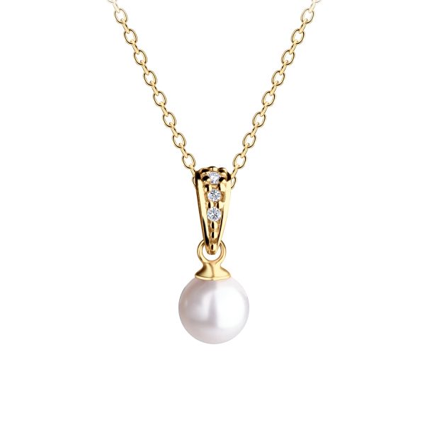 14K Gold-Plated Children’s White Pearl Necklace