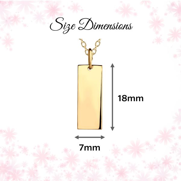 Girls Gold-Plated Bar Necklace with Cross – Engraveable