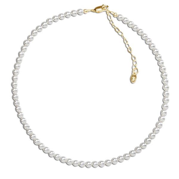14K Gold-Plated Simulated Pearl Necklace for Kids