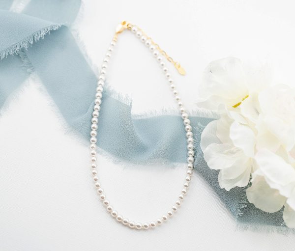 14K Gold-Plated Simulated Pearl Necklace for Kids