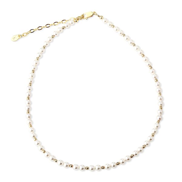 14K Gold-Plated Simulated Pearl Necklace for Kids