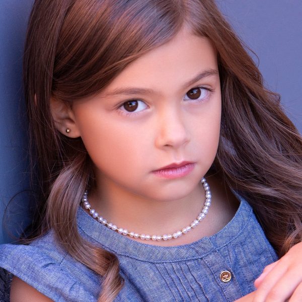 14K Gold-Plated Simulated Pearl Necklace for Kids