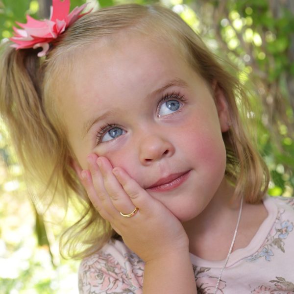 14K Gold-Plated Baby Ring with Pink or Clear CZ for Kids