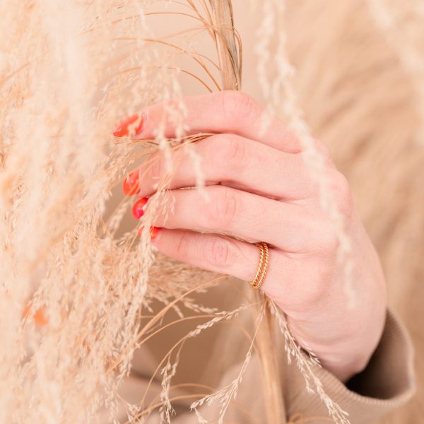 Gold-Plated Twisted Rope Baby Ring for Girls