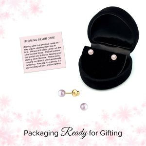 14K Gold-Plated Pink Pearl Earrings for Infants and Kids