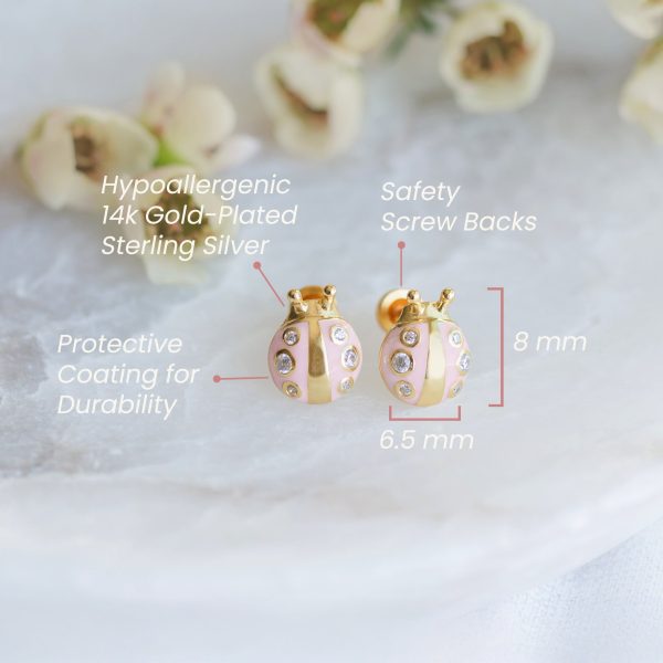 Ladybug Screwback Earring for Toddlers and Little Girls