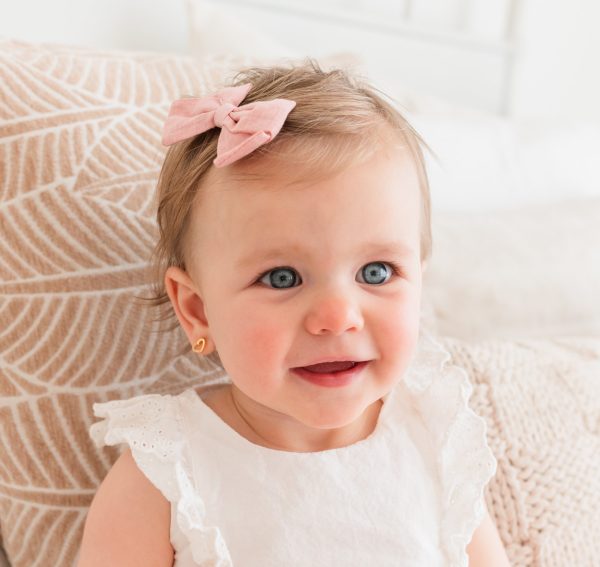 14K Gold-Plated Floating Heart Earrings for Babies, Toddlers and Kids
