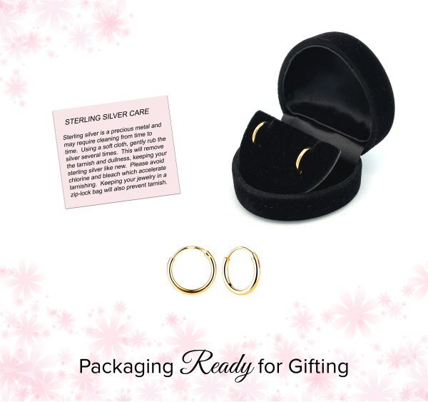 14K Gold-Plated Endless Hoop Earring - Cherished Moments Jewelry