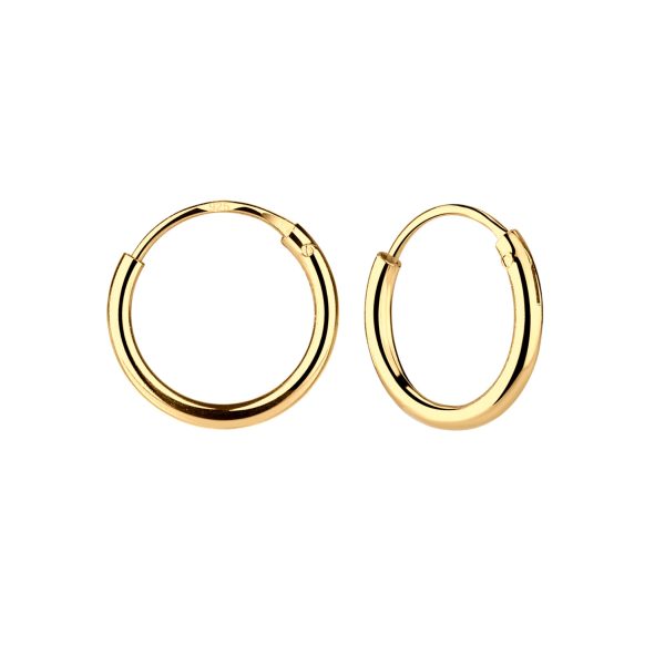 14K Gold-Plated Endless Hoop Earring - Cherished Moments Jewelry