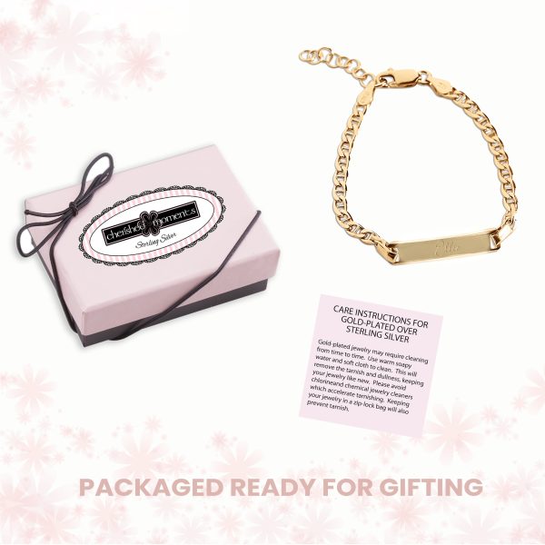 14K Gold-Plated or Sterling Silver I.D. Bracelet for Kids with FREE Engraving-Classic