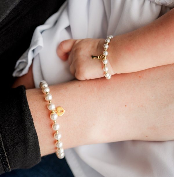 Mom and Me 14K Gold-Plated and Pearl Bracelet Set