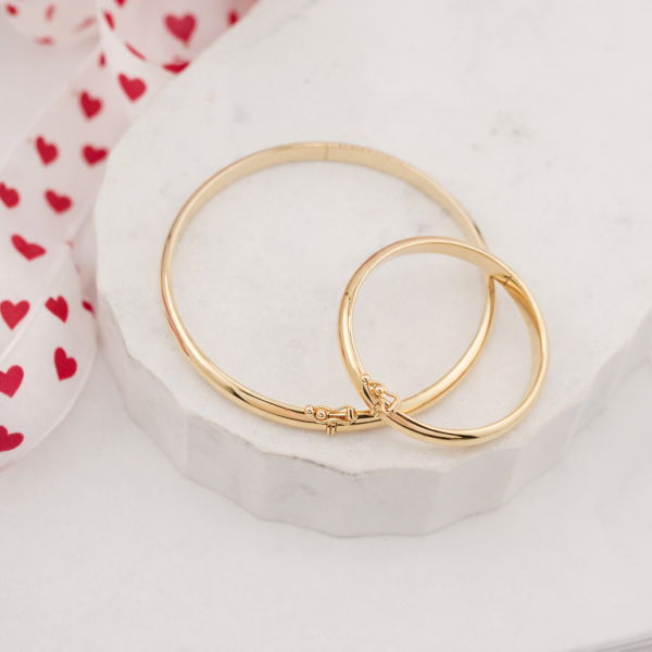 14K Gold-Plated Bangle Bracelet for Babies, Kids, or Women with FREE Engraving – Classic