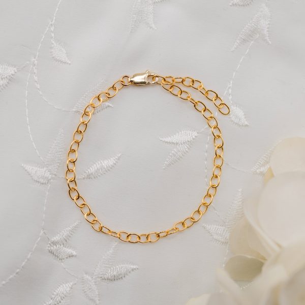 14k Gold-Plated or Sterling Silver Charm Bracelet Base for Adding and Collecting Charms