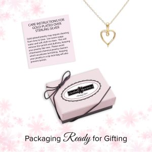 14K Gold Plated Children's Open Heart Necklace for Girls with gift box