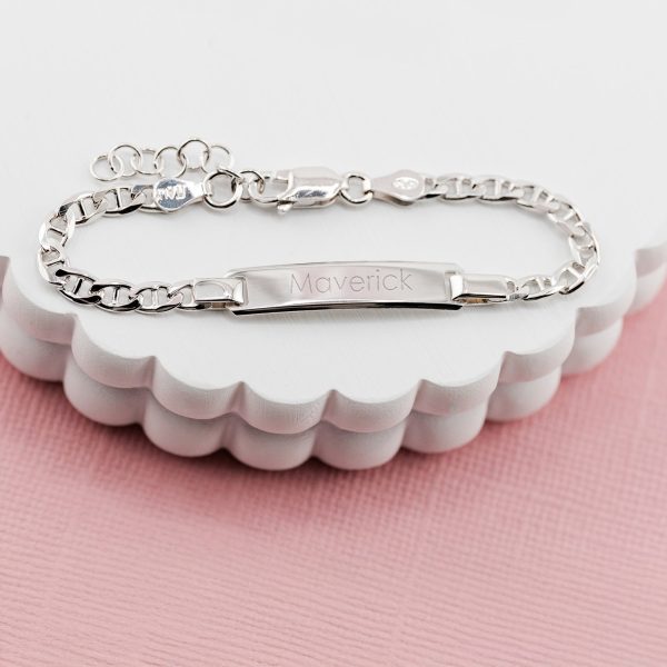 14K Gold-Plated or Sterling Silver I.D. Bracelet for Kids with FREE Engraving-Classic