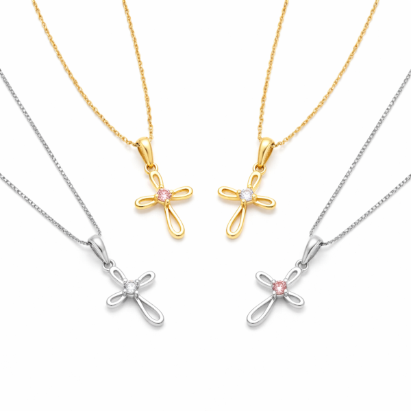 Infinity Cross Necklace for Girl’s with Cubic Zirconia